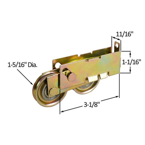 Sliding Glass Patio Door 1 - 1/2" Tandem Steel Ball Bearing Roller With 11/16" Wide Housing - Reflect Window & Door