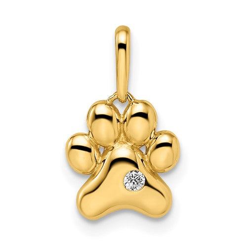 14k Paw Print Pendant