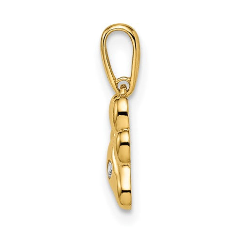 14k Paw Print Pendant