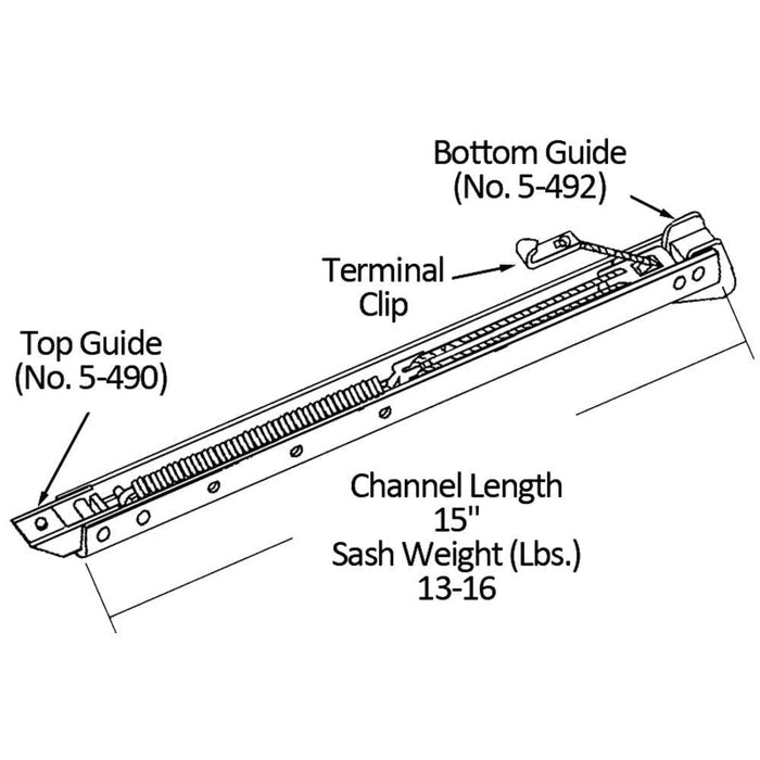 Single Hung or Double Hung Sliding Window 15" Sash Balance 13 - 16 Lbs - Reflect Window & Door