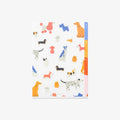Pocket folder with dog illustrations.
