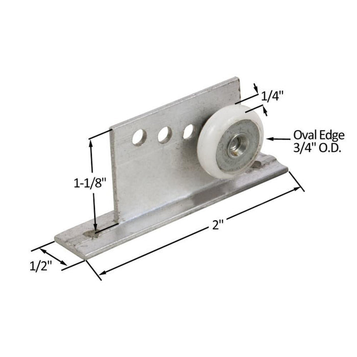 Sliding Shower Door 3/4" Nylon Ball Bearing Oval Edge Roller Assembly - Reflect Window & Door