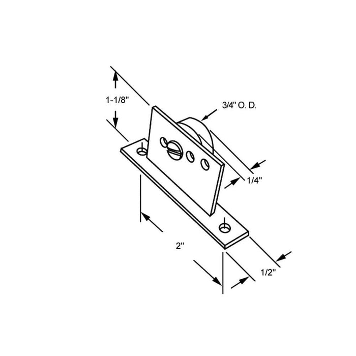 Sliding Shower Door 3/4" Nylon Ball Bearing Oval Edge Roller Assembly - Reflect Window & Door