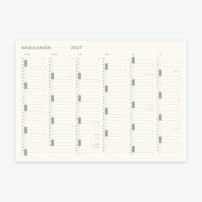 A3 KALENDER 2027 (DANISH)