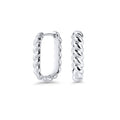 Silver stainless steel twisted hoop earrings with bold textured design, hypoallergenic earrings for sensitive ears, non-tarnish durable everyday fashion jewelry, modern minimalist luxury jewelry Canada.