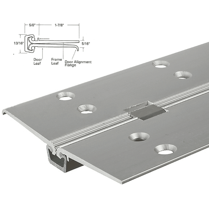 Full Mortise 83" Concealed Leaf Hinge With Lip For 1-3/4" Entry Door - Standard - Aluminum - Reflect Window & Door
