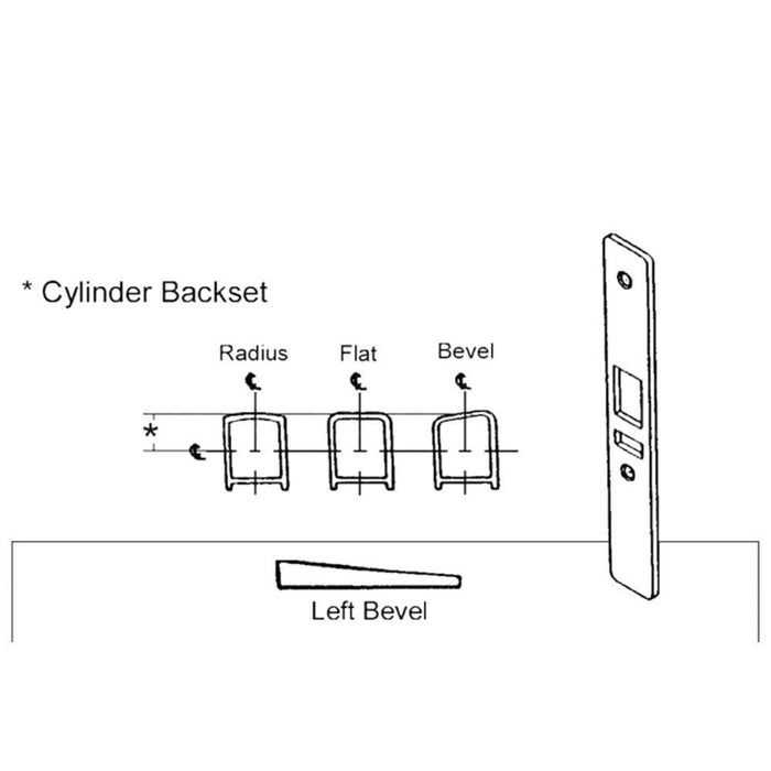 Aluminum Beveled Faceplate for Left Deadlatch Locks - Reflect Window & Door