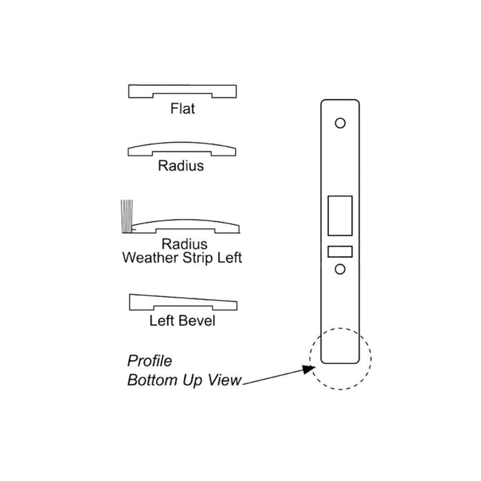 Aluminum Beveled Faceplate for Left Deadlatch Locks - Reflect Window & Door
