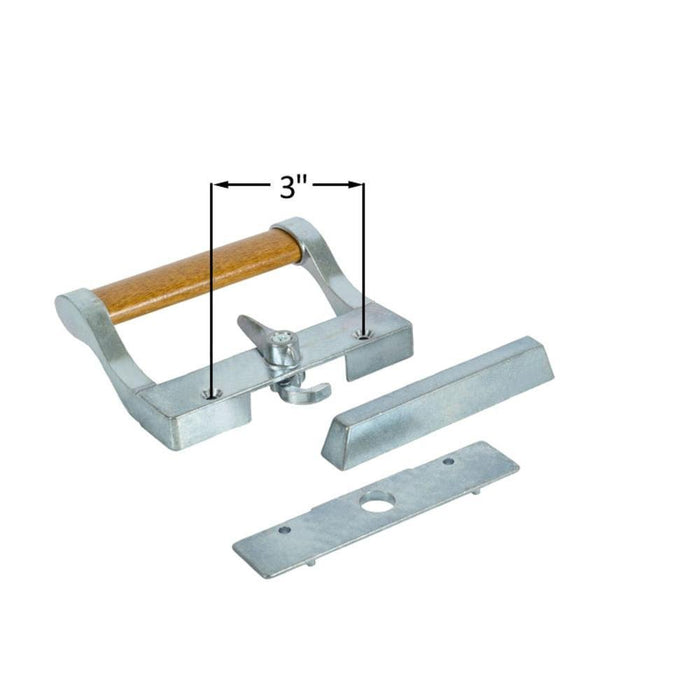 Sliding Glass Patio Door Aluminum/Wood Hook Style Surface Mount Handle 3" Screw Holes - Reflect Window & Door