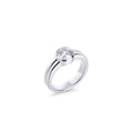 Silver stainless steel solitaire ring with round cubic zirconia stone, minimalist durable ring design, hypoallergenic jewelry safe for sensitive skin, elegant everyday statement ring.