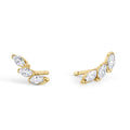 Stainless steel climbers stones earrings safe for sensitive skin MIAJWL