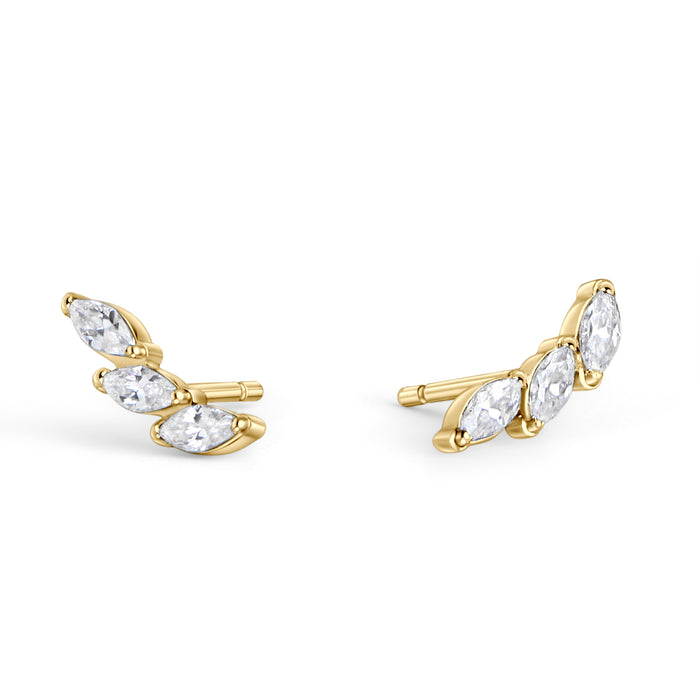 Stainless steel climbers stones earrings safe for sensitive skin MIAJWL