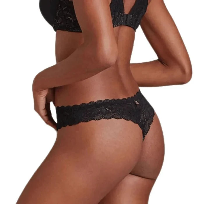 Aubade Rosessence  Black Thong Side