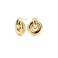 Gold chunky double hoop drop earrings – nickel-free, waterproof & tarnish-resistant stainless steel statement earrings for sensitive ears, top-rated affordable luxury jewelry by Mia Bijoux Canada