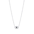 Evil eye silver pendant necklace with black stone center and cubic zirconia – hypoallergenic, non-tarnish stainless steel necklace for sensitive skin by Mia Bijoux Canada