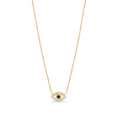 Evil eye gold pendant necklace with black stone center and cubic zirconia – hypoallergenic, non-tarnish stainless steel necklace for sensitive skin by Mia Bijoux Canada