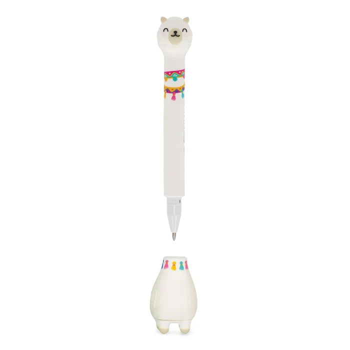 Pen with llama design on a white background