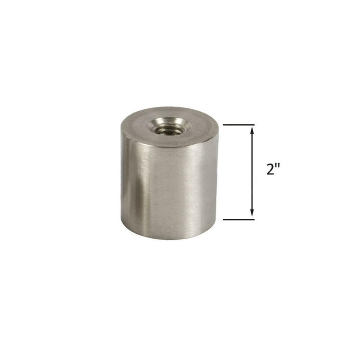 Brushed Stainless 2" Diameter by 2" Long Standoff Base - Reflect Window & Door