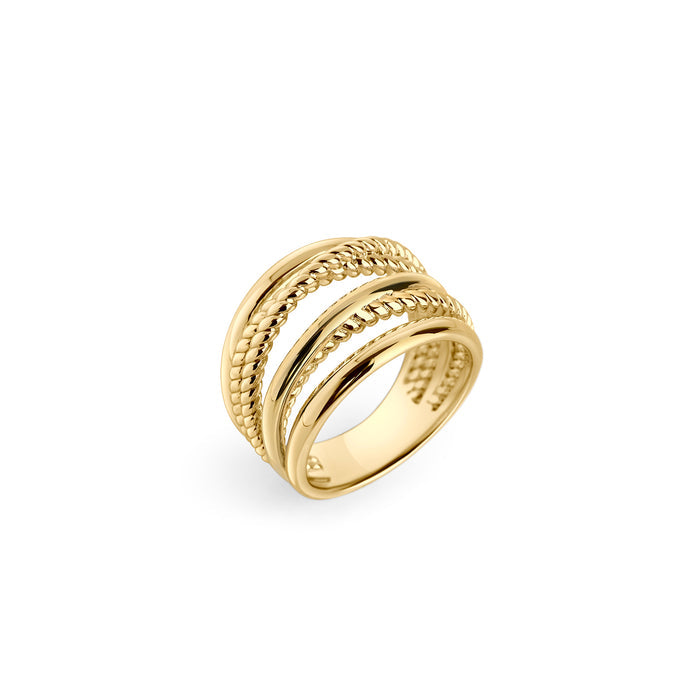 Tarnish Resistant Chunky Twist Statement Stainless Steel Ring Gold MIA   bague qui ne ternit pas large torsade or acier inoxydable