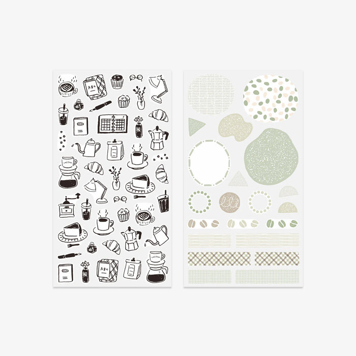 CALENDAR STICKERS TWO SHEETS // MONOTONE CAFE