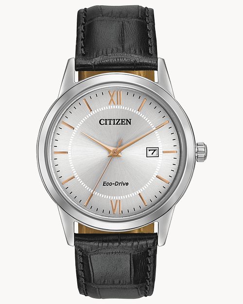 Citizen Corso Black Leather Strap Watch AW1236-03A