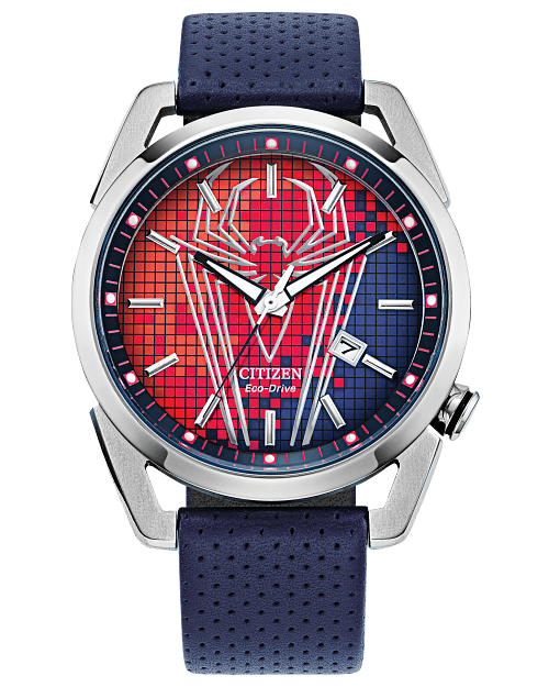 Citizen Spider-Man Red Dial Leather Strap Watch AW1680-03W