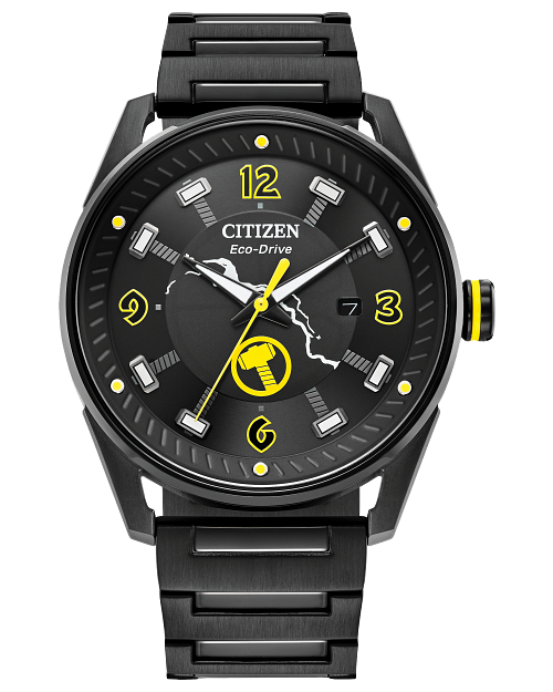 Citizen Thor Black Dial Stainless Steel Bracelet Watch BM6987-50W