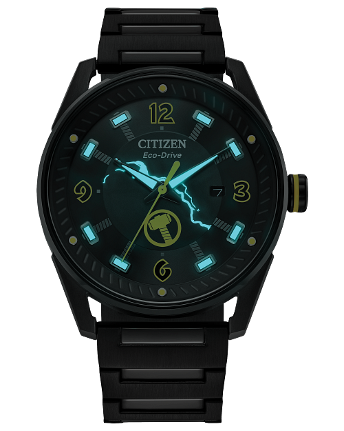 Citizen Thor Black Dial Stainless Steel Bracelet Watch BM6987-50W