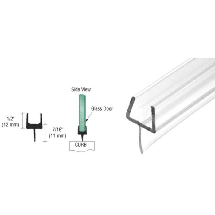 Swinging Shower Door One - Piece Bottom Rail With Clear Wipe - 32 - 1/2" Long - Reflect Window & Door