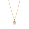 A gold chain necklace with a small oval clear stone pendant, shown on a clean white background. Waterproof, stainless steel and allergy free. By MIAJWL.

Collier à chaîne dorée avec petit pendentif serti d'une pierre transparente ovale, présenté sur fond blanc épuré. Résistant à l'eau, en acier inoxydable et hypoallergénique. Par MIAJWL.