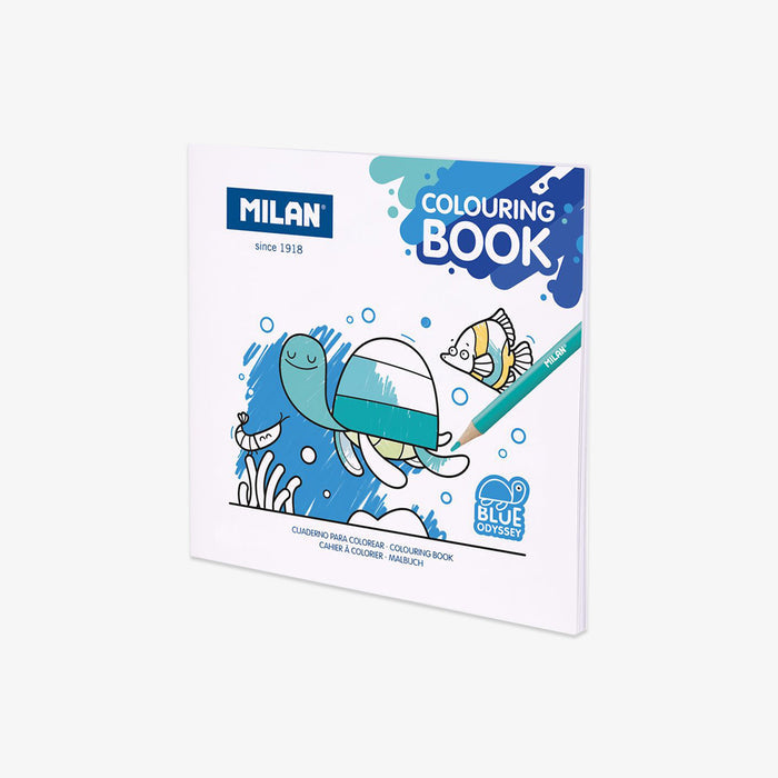 Milan colouring book with sea-themed design on a white background