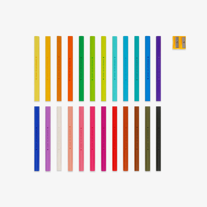 Set of colorful pencils on a white background