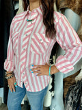 Cowgirl Candy Stripe Button Up