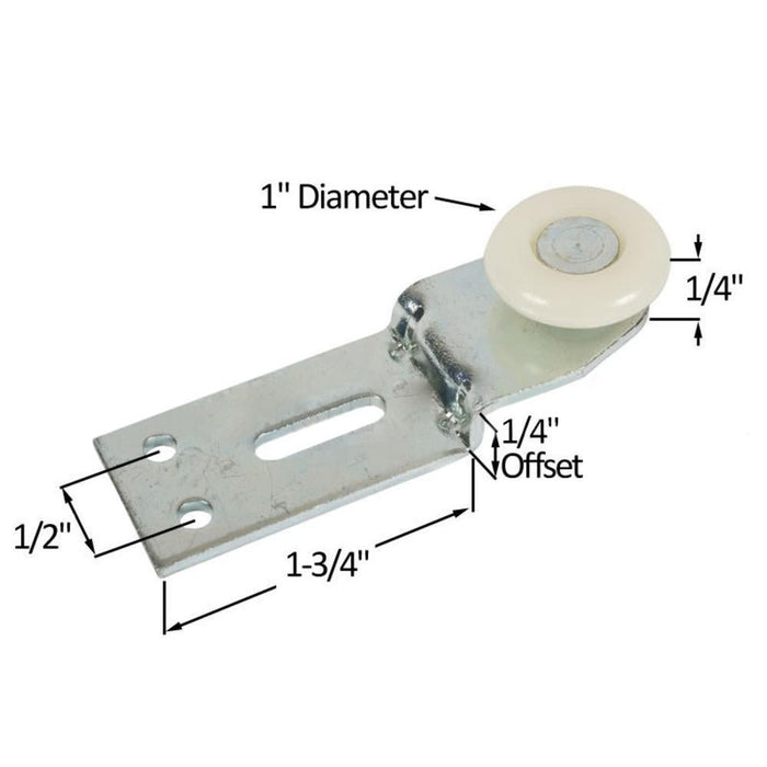 Cox Closet Door 1" Nylon Roller with 1/4" Offset - Reflect Window & Door