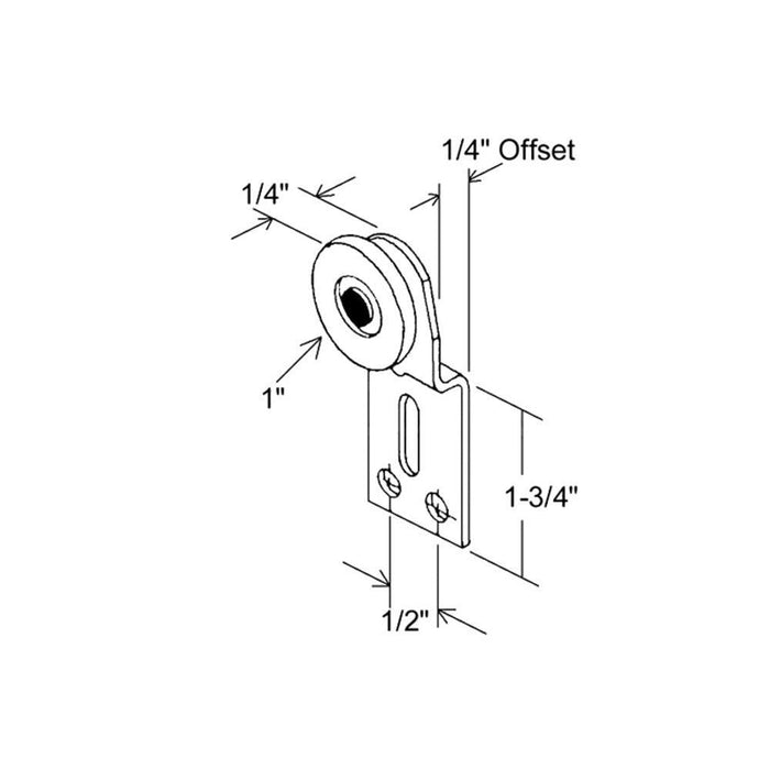 Cox Closet Door 1" Nylon Roller with 1/4" Offset - Reflect Window & Door