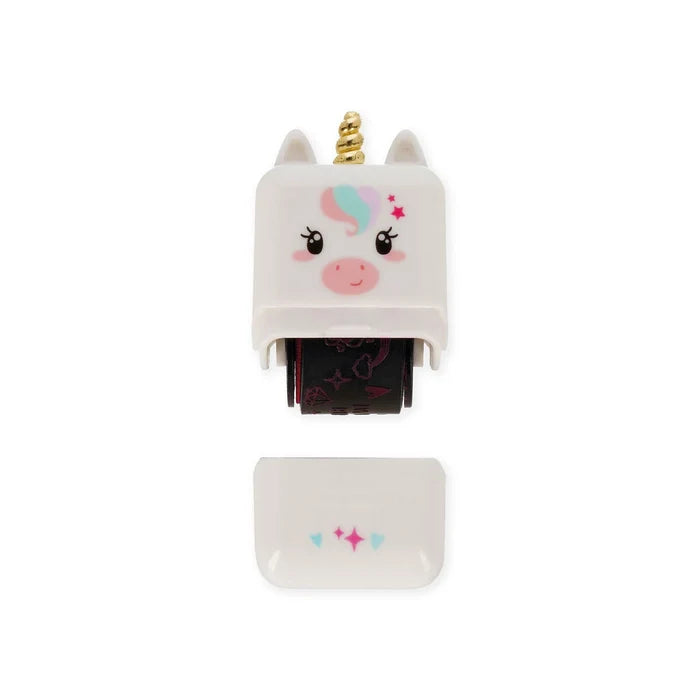 Unicorn-shaped roller stamp on a white background