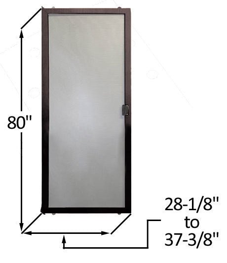 Do - It - Yourself Brown Sliding Screen Door Kit - 28 - 1/8" to 37 - 3/4" x 80" - Reflect Window & Door