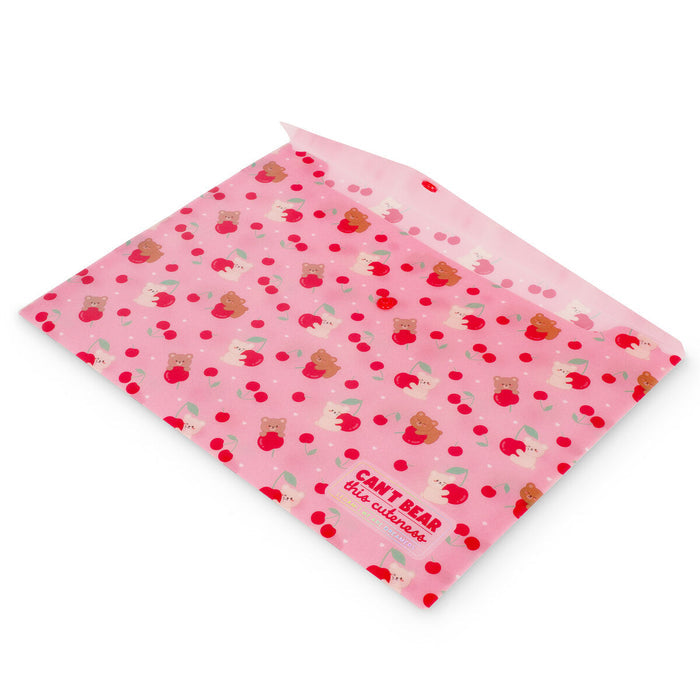 Pink document folder with teddy bear pattern and 'Can't Bear this Cuteness' text on a white background