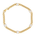 Gold curb chain bracelet with oval cubic zirconia stones – hypoallergenic, waterproof & non-tarnish stainless steel bracelet for sensitive skin, affordable luxury jewelry by Mia Bijoux Canada
