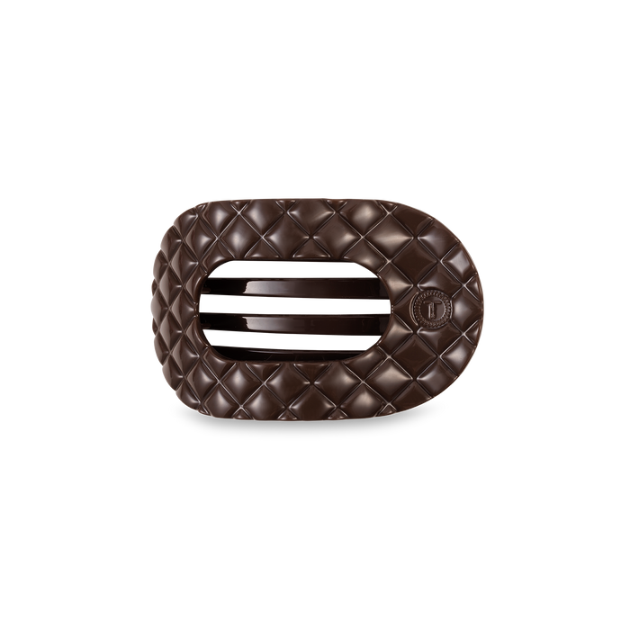 Flat Round Hair Clip | Small | Truly Taupe Quilted