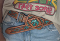 Genuine Leather Belt- Turquoise