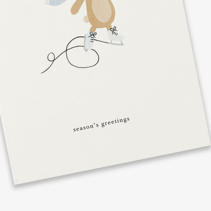 GREETING CARD // ICE SKATING BUNNY
