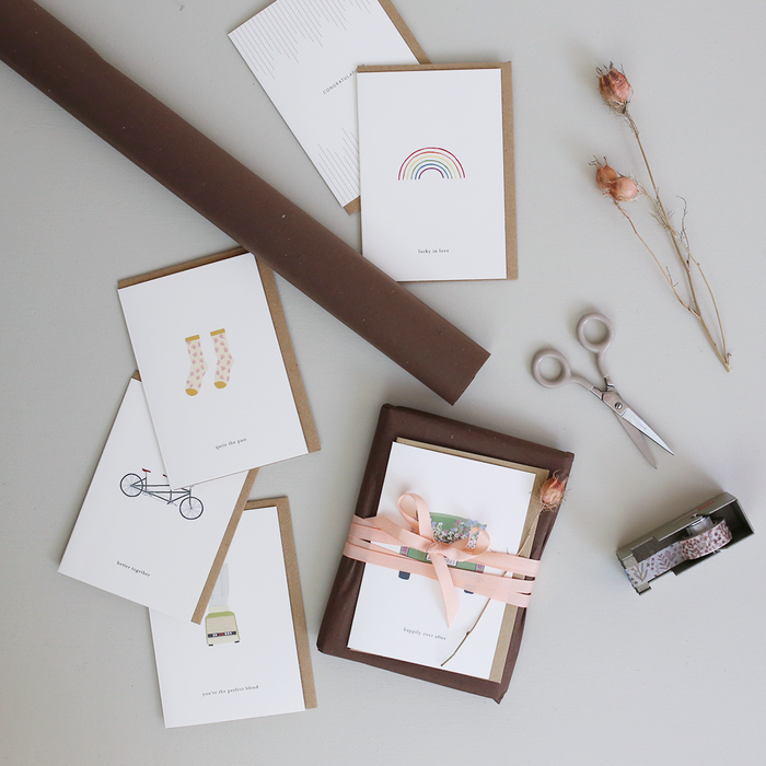 Greeting cards with different illustrations for different occations.