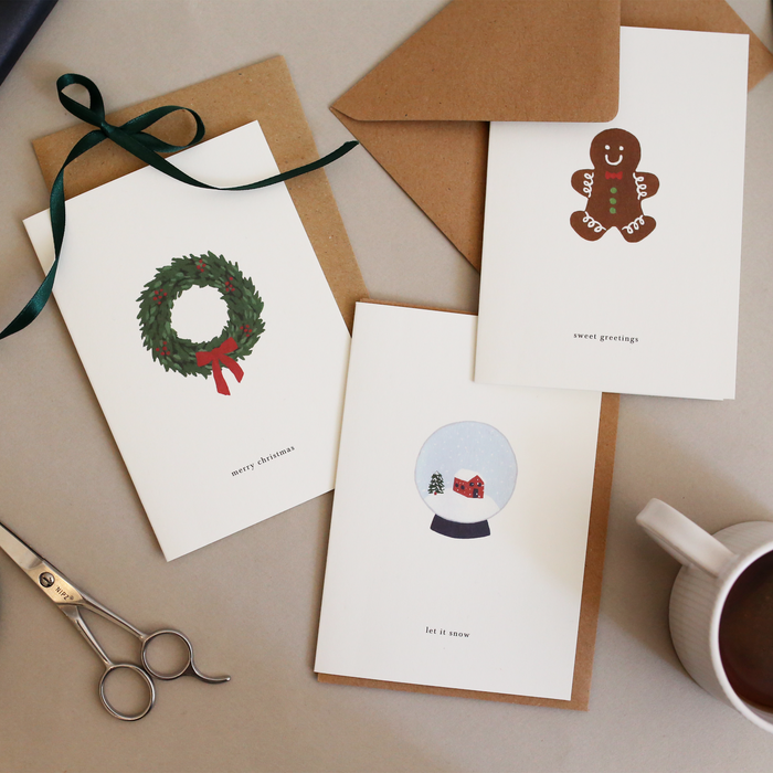 Christmas themed greeting cards.