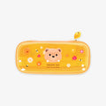 Hardcase pencil case with a teddy bear design on a grey background