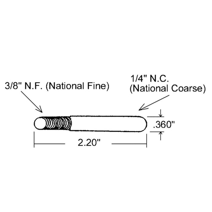 Heavy - Duty Push/Pull Through Bolt - 3/8" N.F. x 1/4" N.C. - Reflect Window & Door