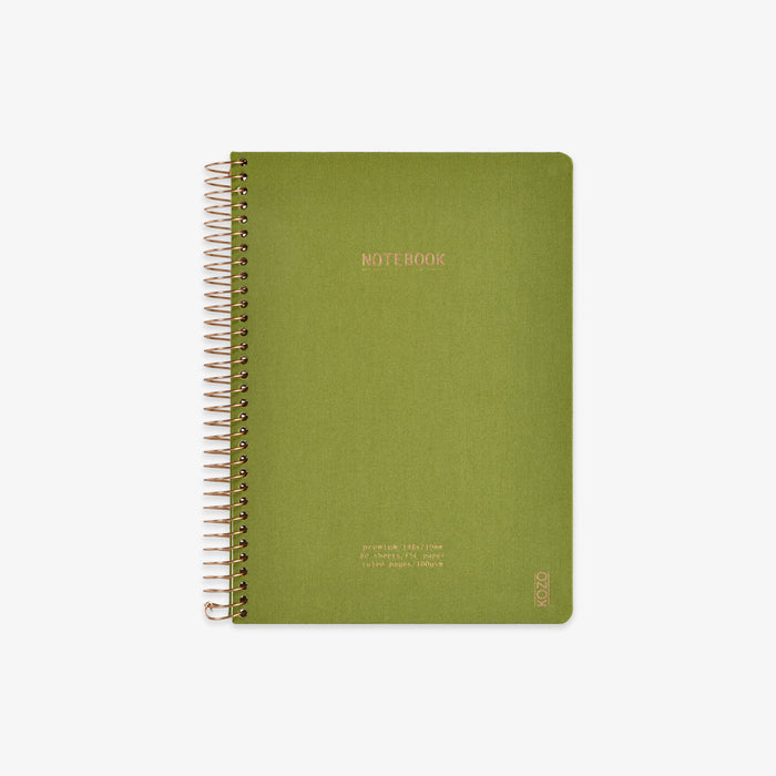 KOZO SPIRAL-BOUND NOTEBOOK A5 // OLIVE