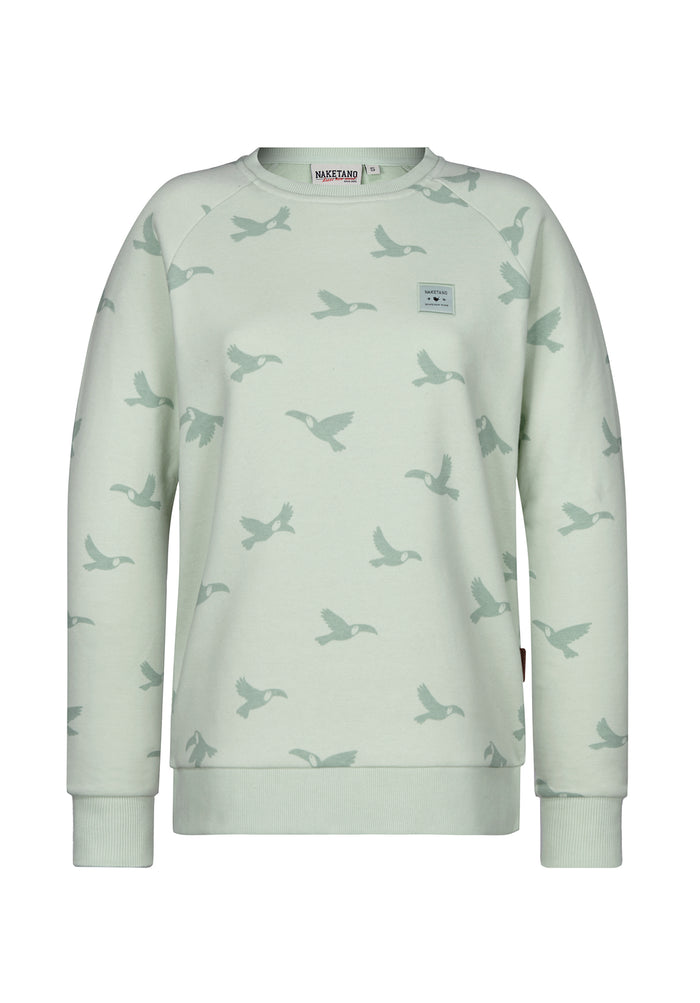 Krokettenhorst 20 - Light Green Melange Allover Birds