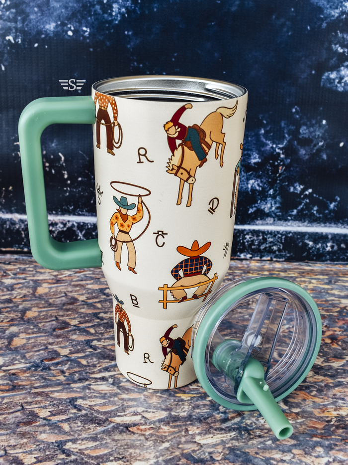 Life of a Cowboy Flip Lid Tumbler