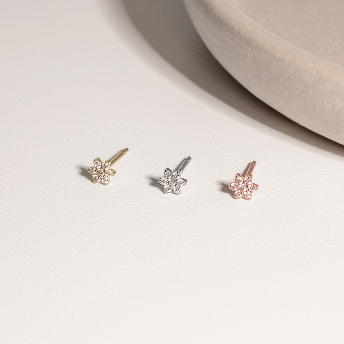 Boucles d'oreilles fleurs fixes acier inoxydable femmes MIA